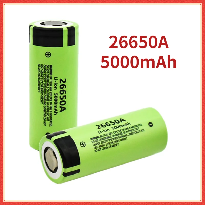 

26650A 3.7V 5000mAh battery high capacity 26650 20A power battery lithium ion rechargeable battery for toy flashlight+Charger