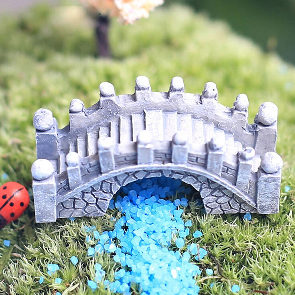 

Miniature Craft Home Pastoral Desk Decoration Mini Resin Aquarium Bonsai Bridge Micro Landscape Ornament