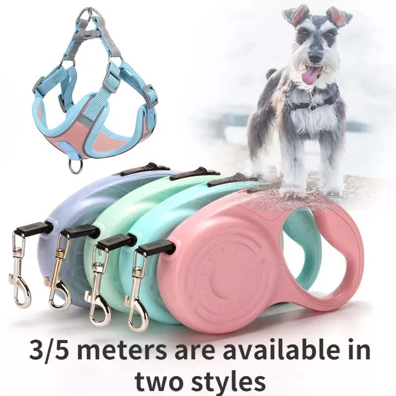 

3/5M Nylon Retractable Dog Collar 3/5m for Small Medium Large Dog Cat Leashes Lead Dog Accessories Roulette Leash Dogs Supplies