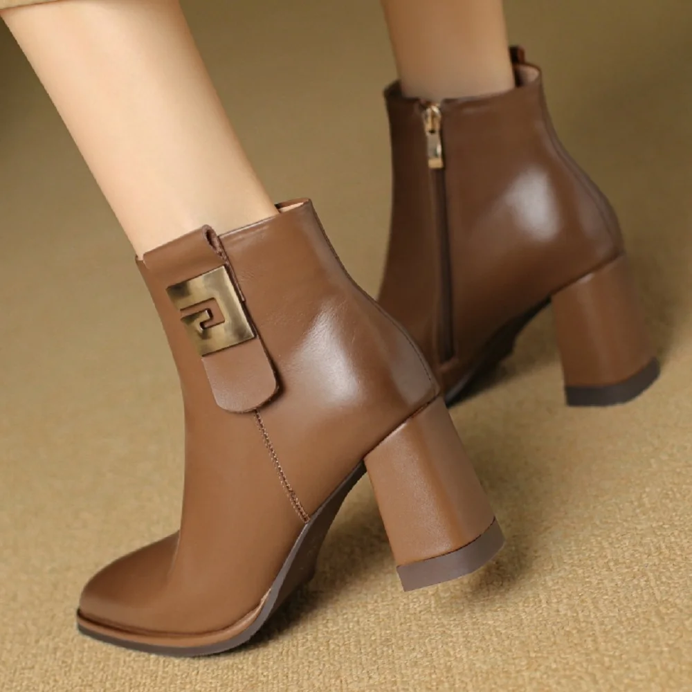 Женские ботильоны ручной работы [EUNICE yun】женские брендовые короткие ботинки из