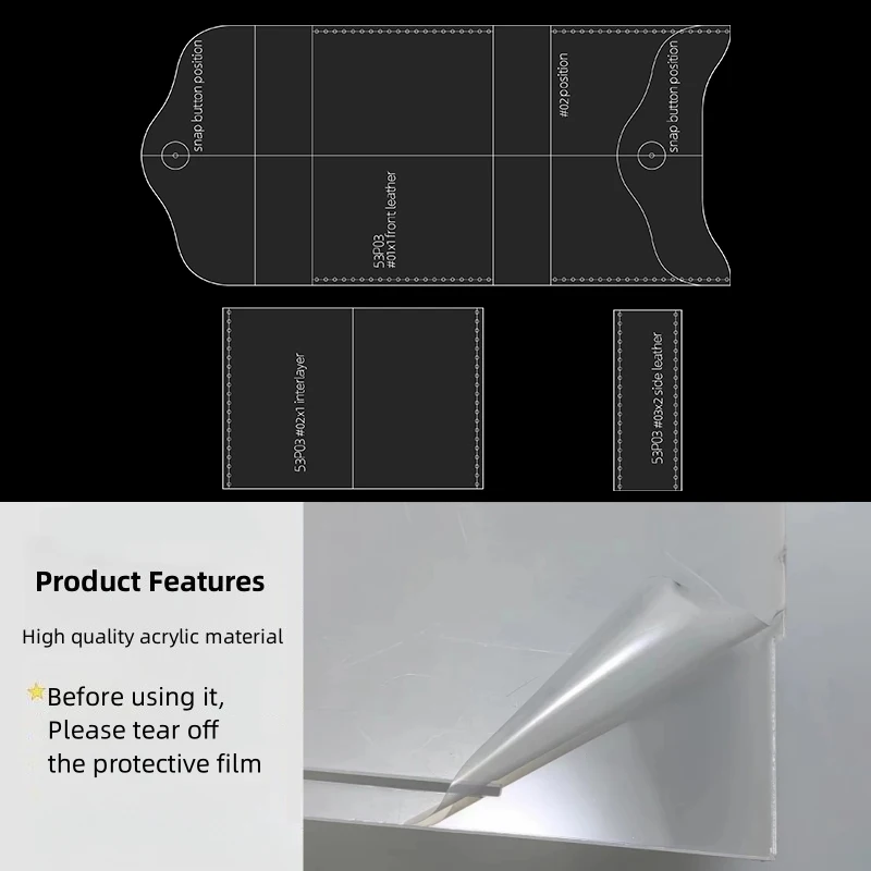 3 Шт. Акриловая Эстетичная Форма Для Кошелька Набор Инструментов Рукоделия