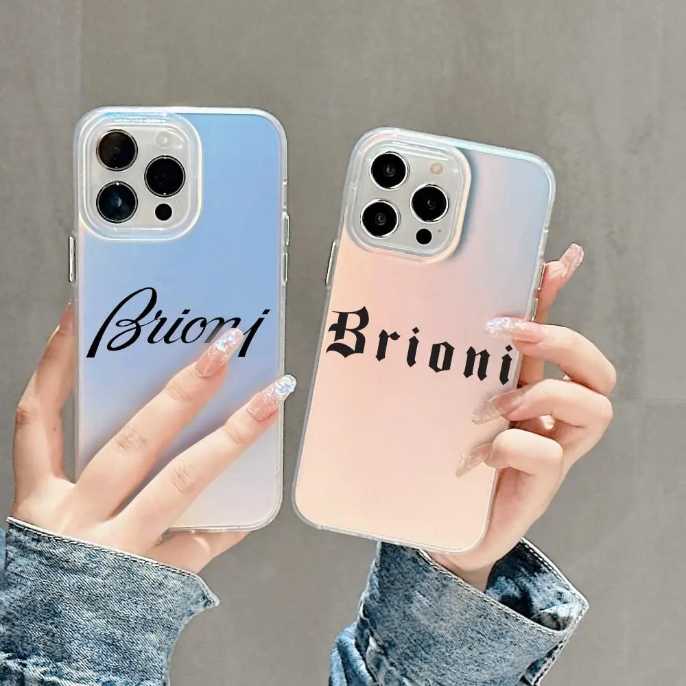 Фото Чехол B-Brioni для iPhone 17 16 15 14 13 12 11 Pro Max Plus, прозрачный, с лазерным градиентом «Аврора» №1