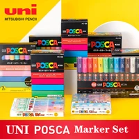 full set uni posca markers pen pc 1m pc 3m pc 5m pop advertising poster graffiti pen suitable for sketchbook comic stationery