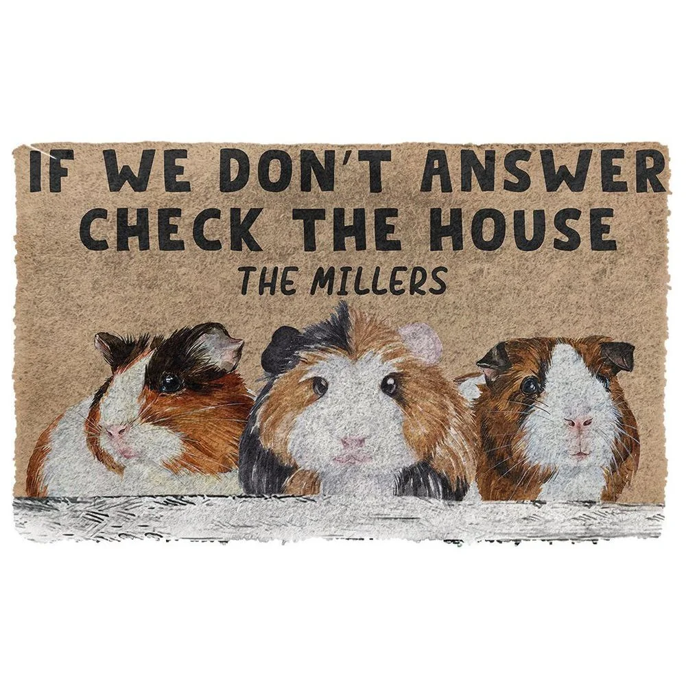 

Guinea Pig 3D Before You Break Into My House Doormat Decor Carpet Soft Flannel Non-Slip Doormat for Bedroom Porch