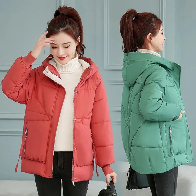 Cotton Padded Outerwear Women 2022 Winter New Korean Loose Casual Small Cotton Parkas Coat Female Short Thick Bread Jacket