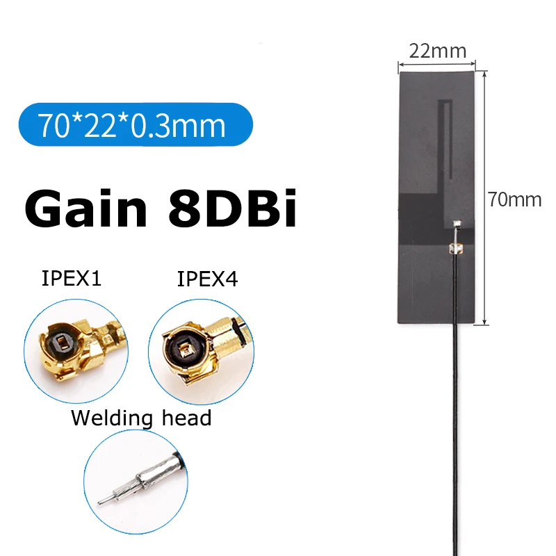 

Антенна широкополосная GSM GPRS 2G 3G LTE 4G, 70*22 мм Встроенная NB-iot с высоким коэффициентом усиления, 8Dbi FPC, патч, мягкая плата, антенна, длина кабеля 12 ...