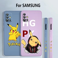pikachu anime cute for samsung galaxy a73 a72 a71 a53 a52 a51 a42 a33 a32 a31 a22 a21 a11 liquid left rope phone case