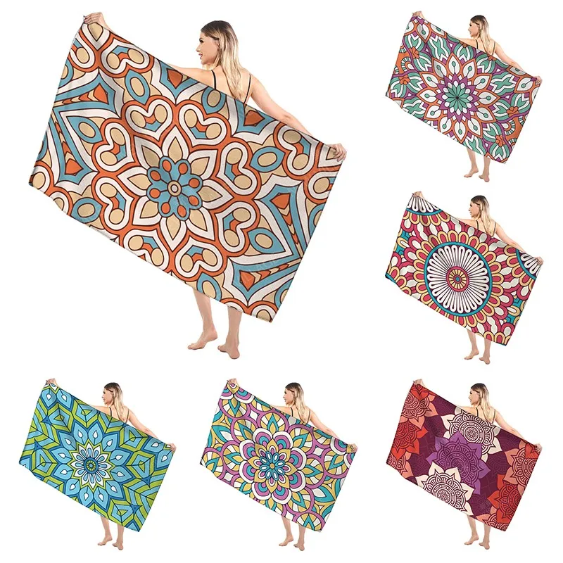 

Bathroom Bath towels for adults sauna Vintage beach towel Gym towel set Large hotel woman shower quick drying microfiber Mandala