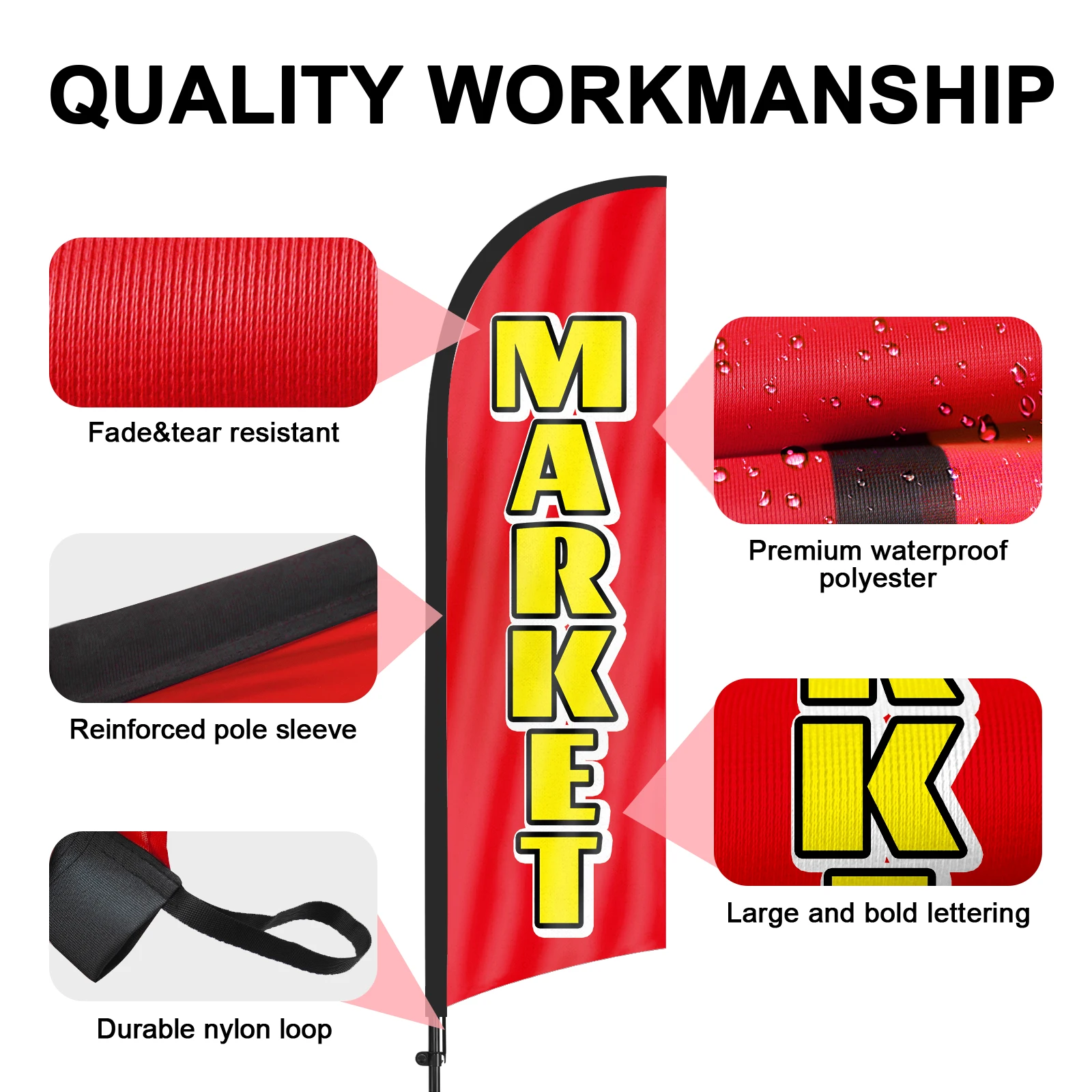 FSFLAG 1 шт. 280 см рынок 2 флаг с перьями рекламный наружный баннер украшение для