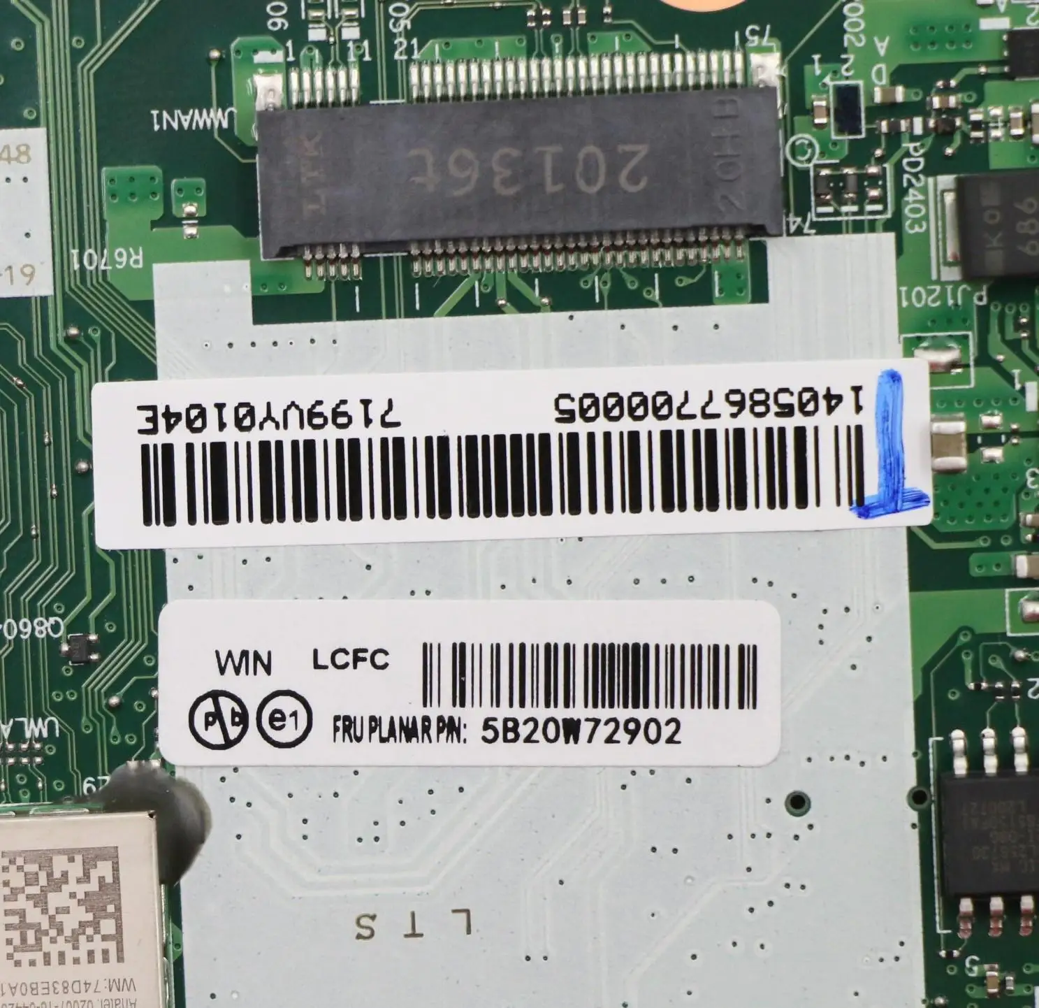 Рисунок 6 - SN NM-B891 FRU PN 01HX916 CPU i7-8565U