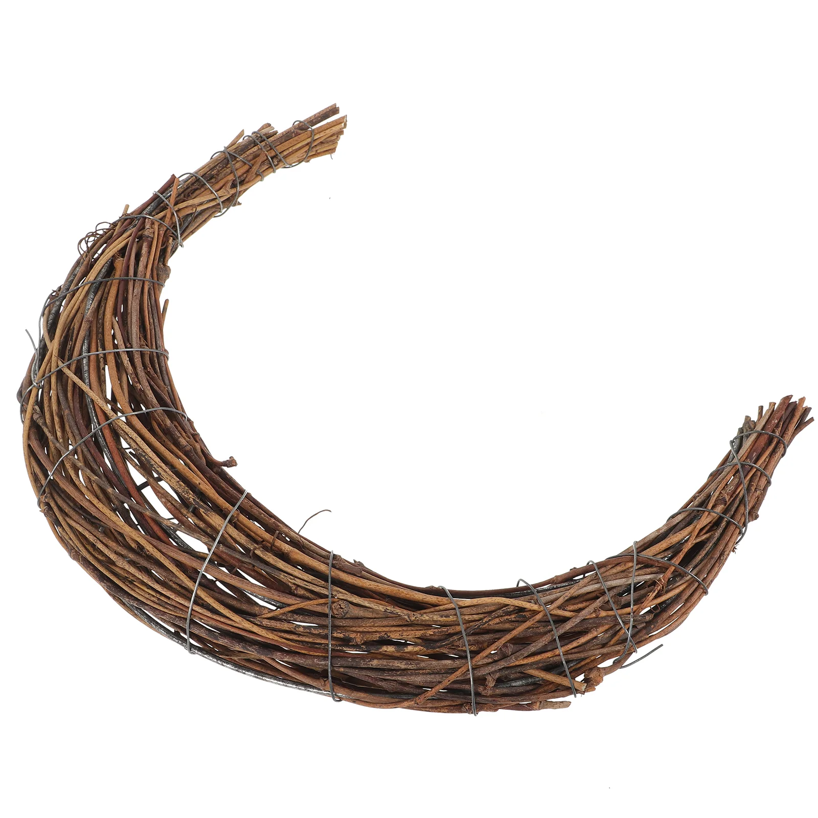 

Wedding Accessories Smilax Rattan Moon-shaped Wreath Frame Pergola Natural Hand Woven Rings Wire
