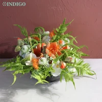 orange kapok centerpiece 1 set with melamine bowl artificial flower arrangement bonsai table decoration gift indigo designed