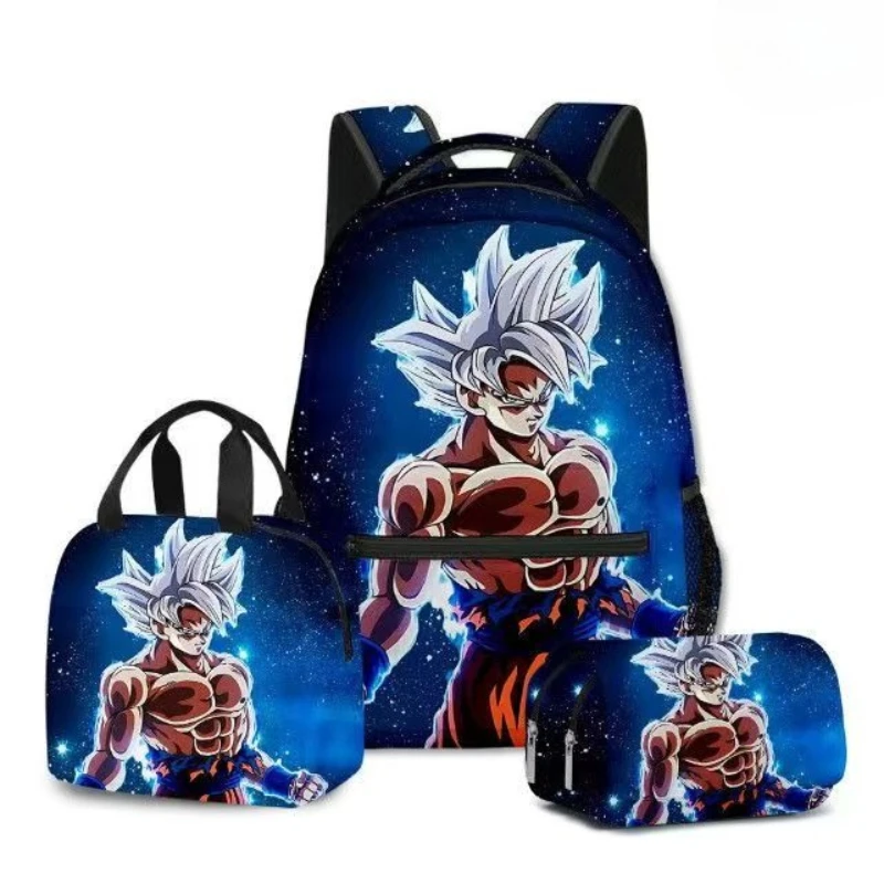 Новый креативный рюкзак с изображением персонажей Dragon Ball (Сон Гоку, Вегета), школьный набор для учеников: рюкзак, пенал, сумка для обеда, удобный комплект из трех предметов. (art.: 3920dc4c4fe6d) - 3920dc4c4fe6d