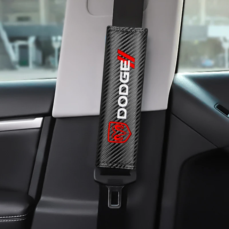 

For Dodge Car Seat Belt Leather Shoulder Guard Pad Safety Pad Journey Caliber Avenger Caravan Ram 1500 Charger Dart