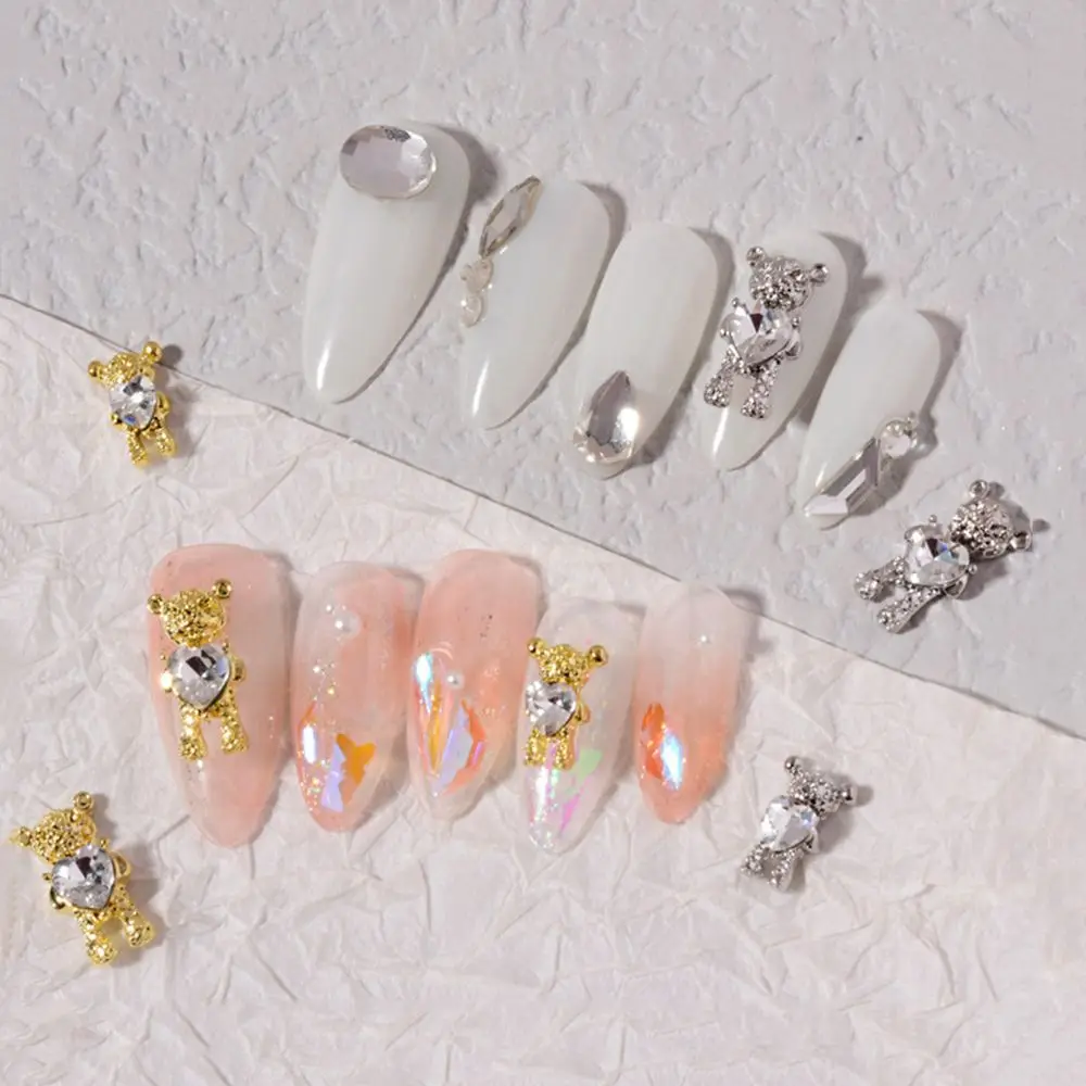 

Lovely Cute Love Hug Bear DIY Nail Art Decoration Manicure Accessories Nail Art Rhinestone Bear Nail Art Jewelry
