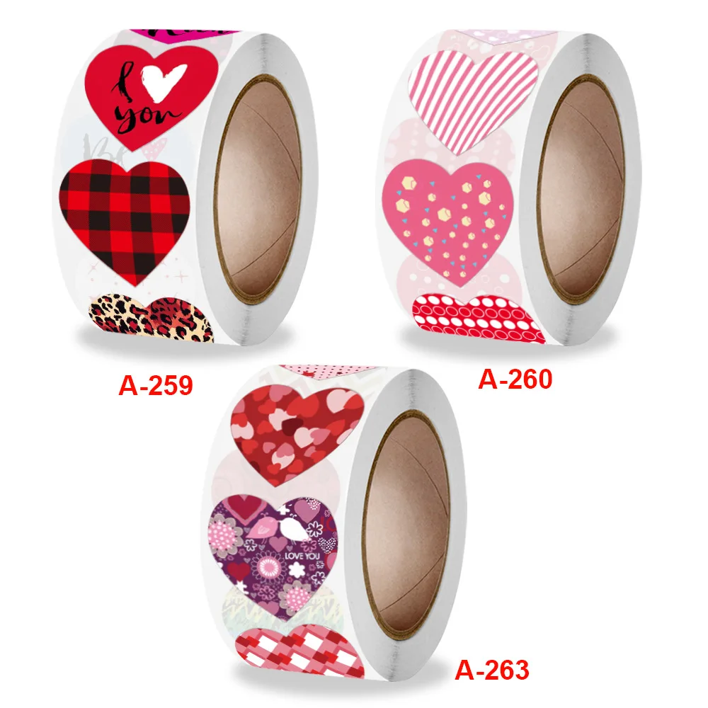 

500pcs Heart Shape Labels Valentine's Day Paper Packaging Sticker Candy Dragee Bag Gift Box Packing Bag Wedding Thanks Stickers