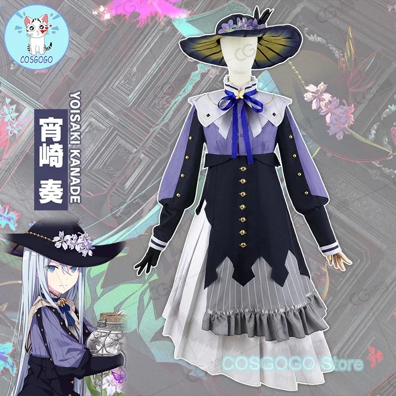COSGOGO Game PJSK Yoisaki Kanade Лолита Платье Косплей Костюм Хэллоуин Наряды Женское Проект