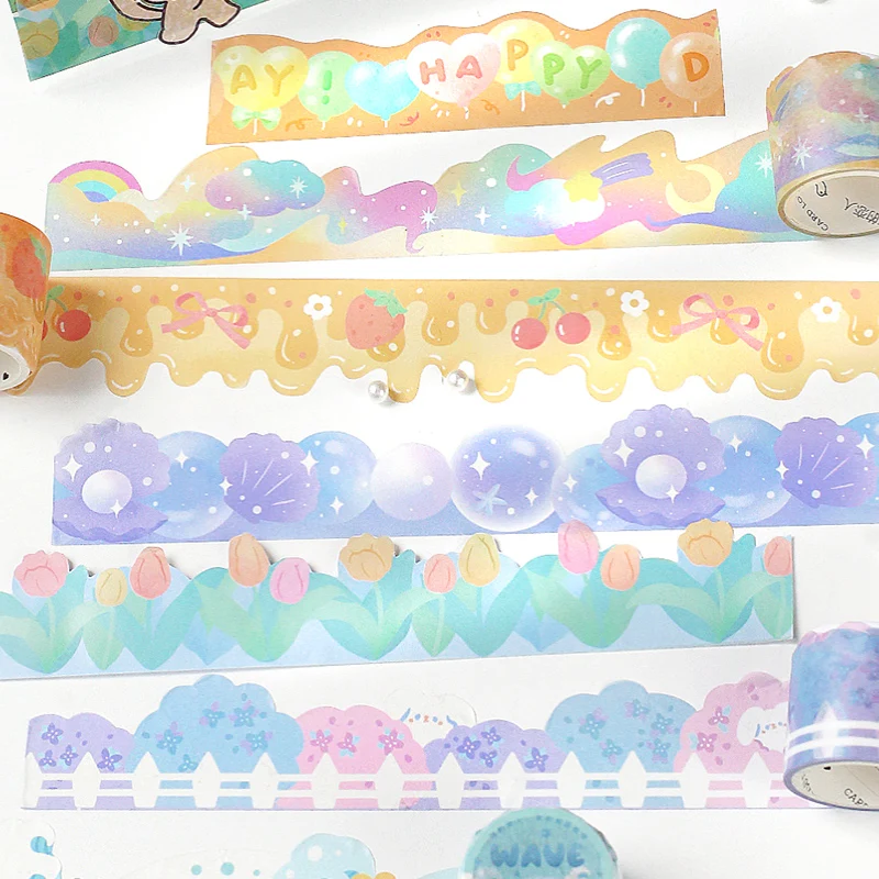 

3M Cute Shell Rainbow Clouds Washi Tapes Landscape Deco Hand Account Album Diary Scrapbooking DIY Masking Tape Kawaii Stationery