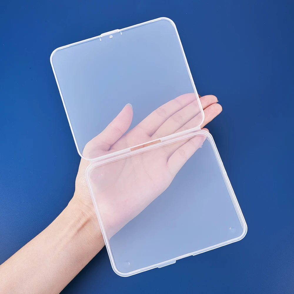 6pcs/set Transparent Plastic Bead Containers Portable Square Jewelry Storage Box Handmade Crafts Organizer Case 12.5x11.5x1.15cm