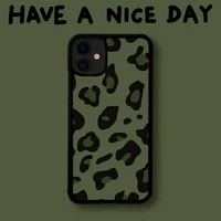 dark green leopard design fashion phone case pctpu for iphone 13 6s 7 8 plus x xs max xr 11 12 mini pro luxury