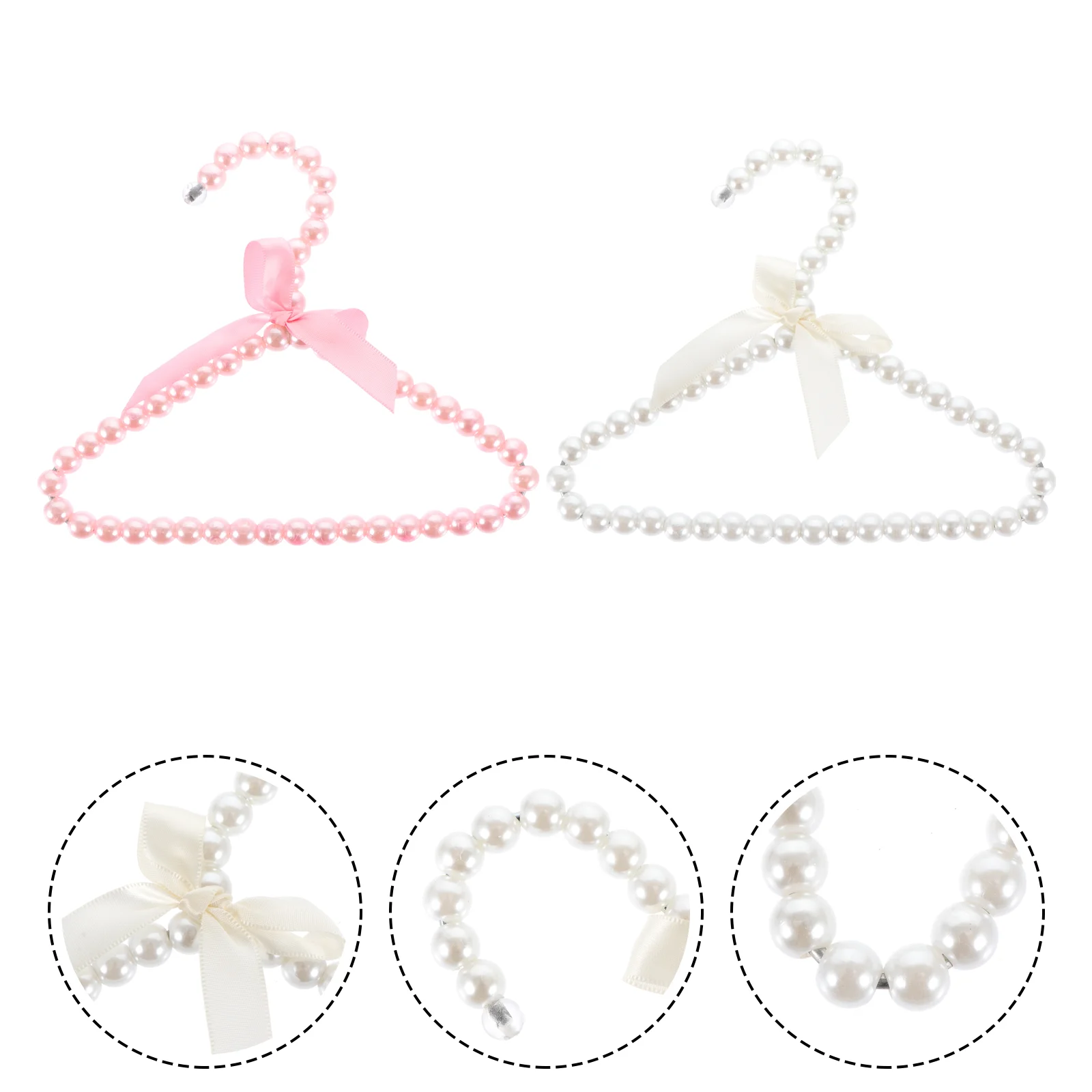 

2pcs Decor Pearl Hangers Clothes Hanging Racks Coat Hangers Apparel Hangers for Decor Home Bathroom Balcony