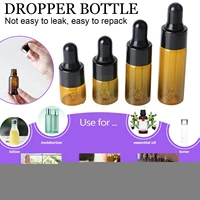 1235 ml amber empty dropper bottle essential oil pipette bottles liquid glass portable aromatherapy refillable bottles o4t3