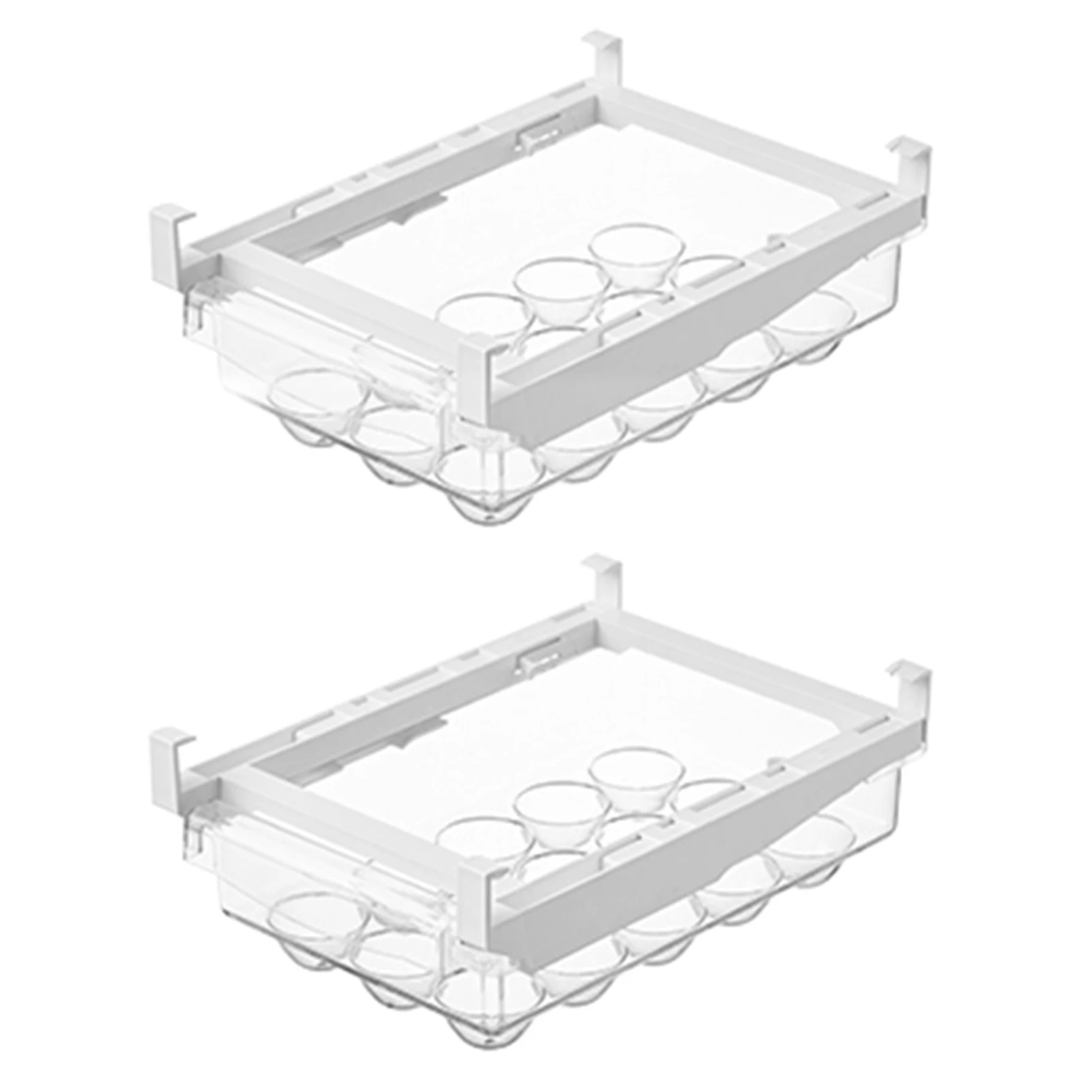 

2pcs Pull-Out Organiser Refrigerator Storage Box Freezer Vegetable Fruit Space Saving Handle Safe Easy Use Clear Drawers Durable