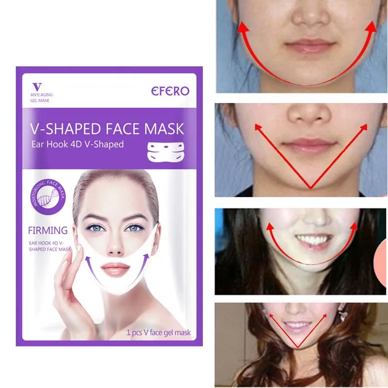 

V-line маска для лица для похудения с двойным подбородком, пышные подтягивающие укрепляющие бандажные маски, изысканное успокаивающее средство против морщин