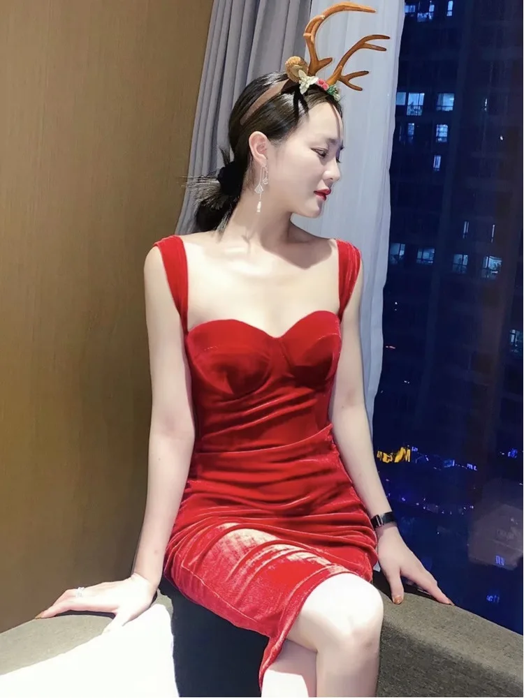 

WOMENGAGA Spring And Summer Ladies Sexy Tank Mini Dress Elegant Hot Fashion Korean Women Tops 2022 Silk Party Dresses M0XS