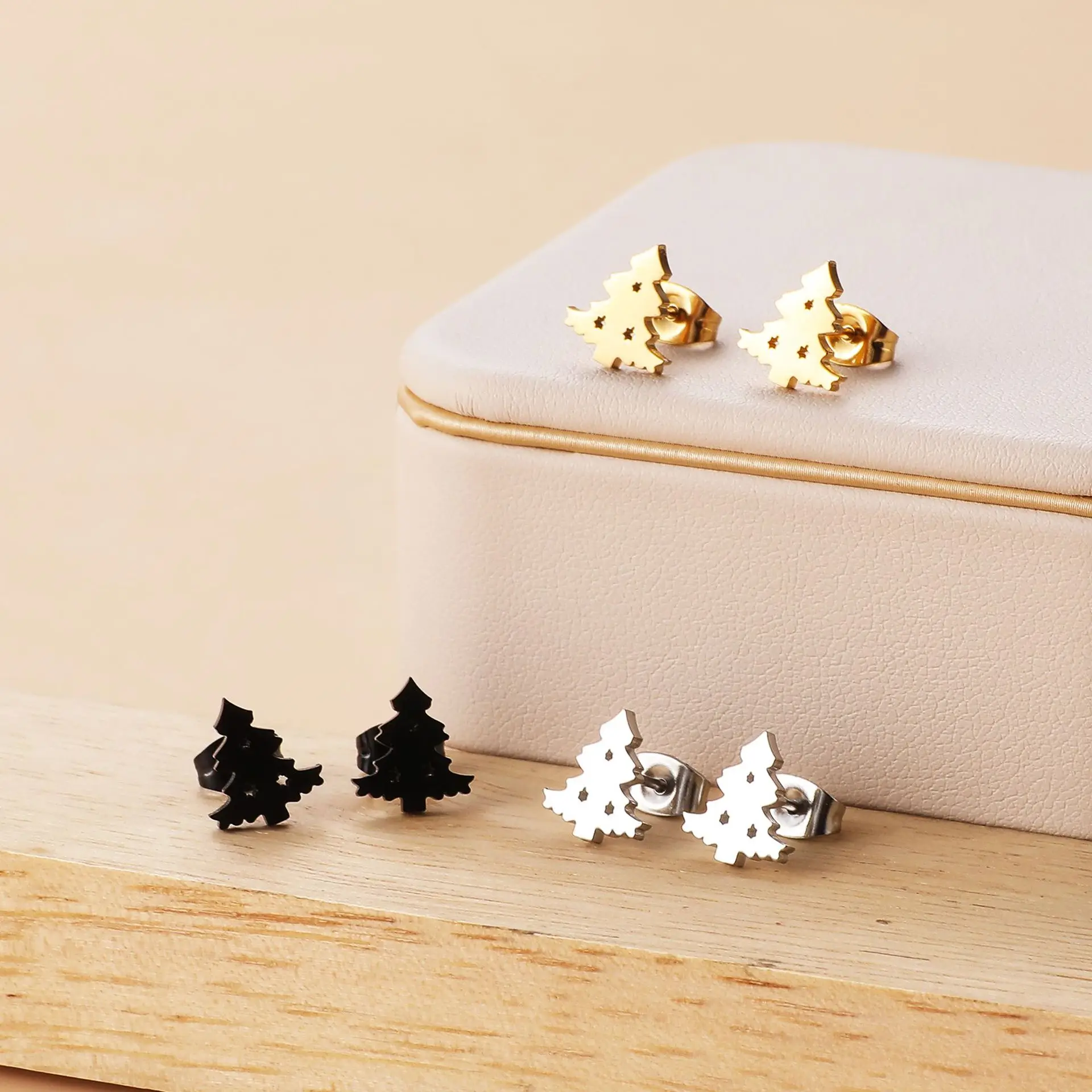 Новинка 2024 г. модные рождественские серьги из нержавеющей стали яркий продукт