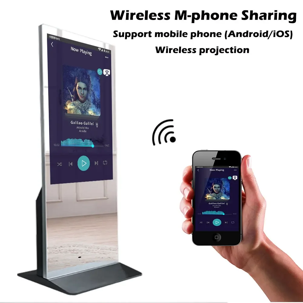 55 inch touch screen Android interactive magic mirror display for home Gym fitness