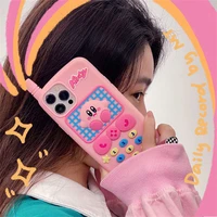 retro phone kirby 3d stereoscopic phone cases for iphone 13 12 11 pro max xr xs max x 7 plus 8 plus back cover