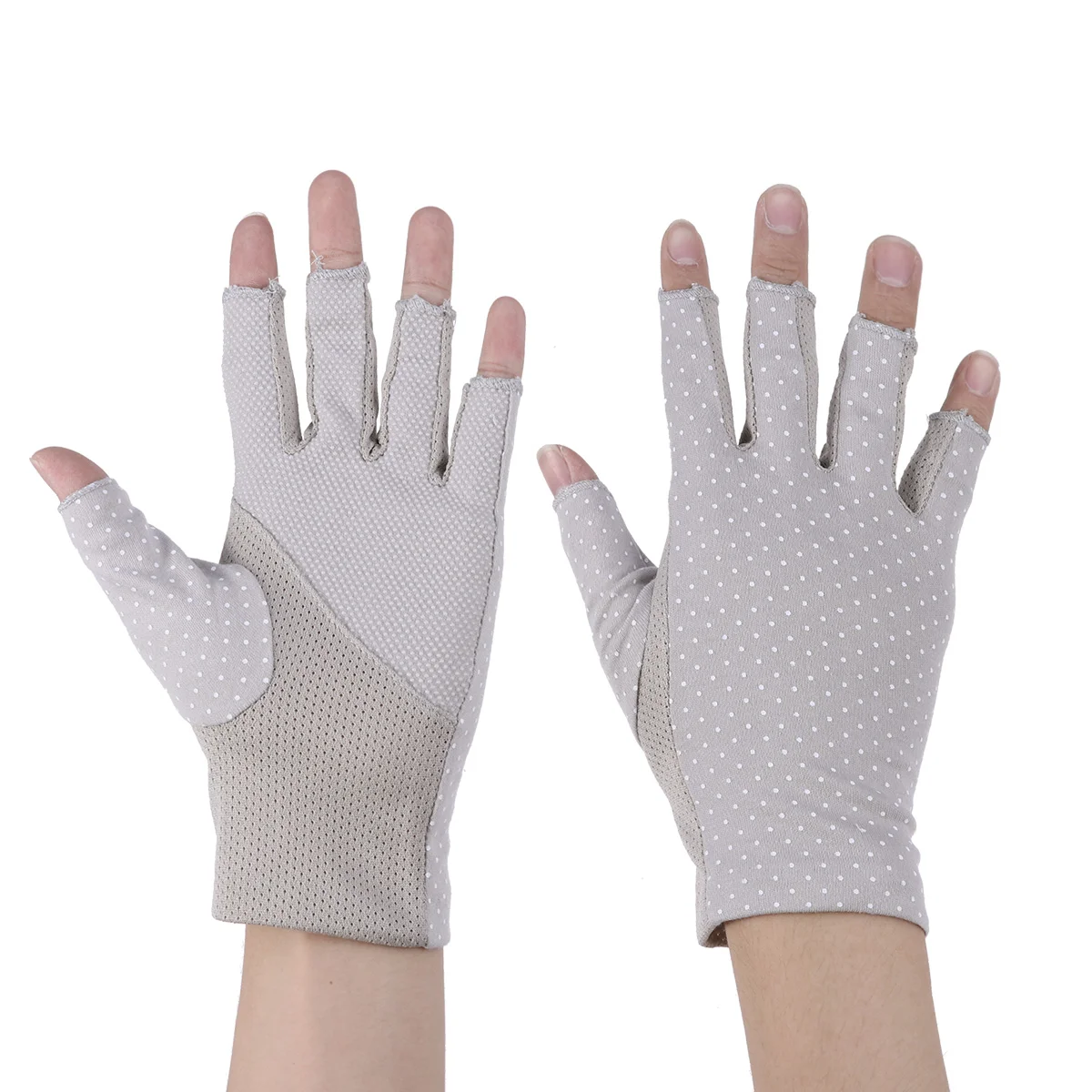 

Gloves Fingerless Sunblock Thin Half Finger Women Summer Stretchy Skin Colored Uv Protection Ultrathin Driving Work