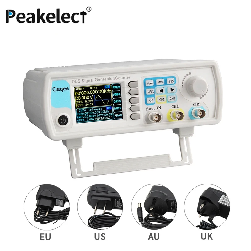 Peakchoose JDS6600-60M 60MHz DDS генератор сигналов с цифровым управлением двухканальный