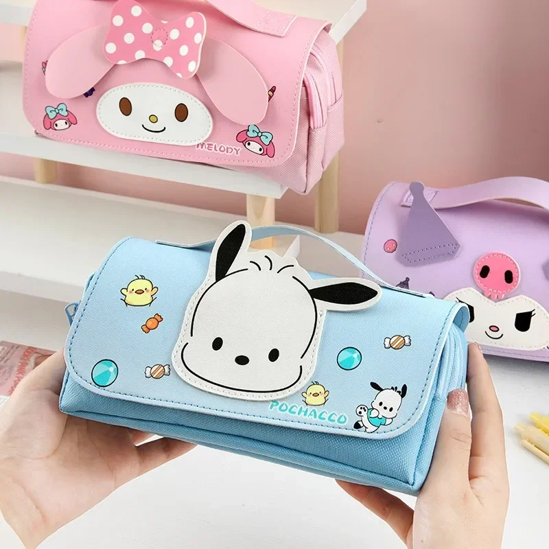 Kawaii Sanrio пенал Kuromi My Melody большой емкости канцелярские принадлежности Cinnamoroll