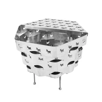 outdoor stainless steel fire pit engraved deer pattern hexagon wood stove burning bonfire camping