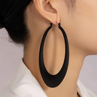 fashion jewelry exaggerated oval earrings popular design black pink coating drop earrings for women party gifts