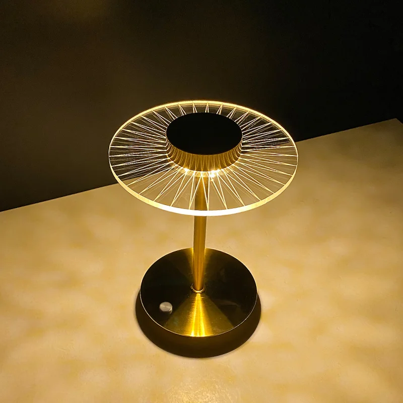

Gold Small Table Lamp Hotel Bar Desk LED Atmosphere Lamp Creative Acrylic Touch Table Lamp Room Decor Night Light Bedside Lights