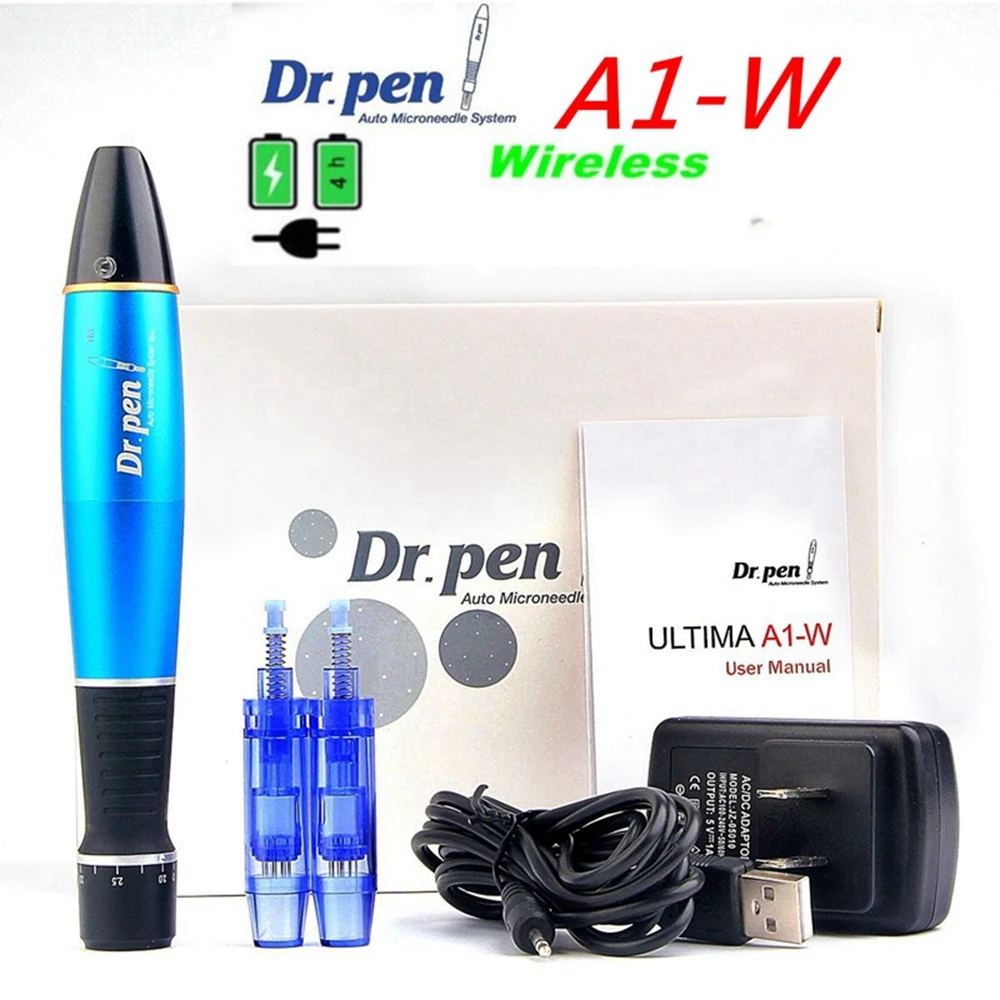 Wireless Dr Pen Ultima A1 With 2Pcs 12Pins Microneedle Dermapen Rechargeable Powerful Meso Derma Pen