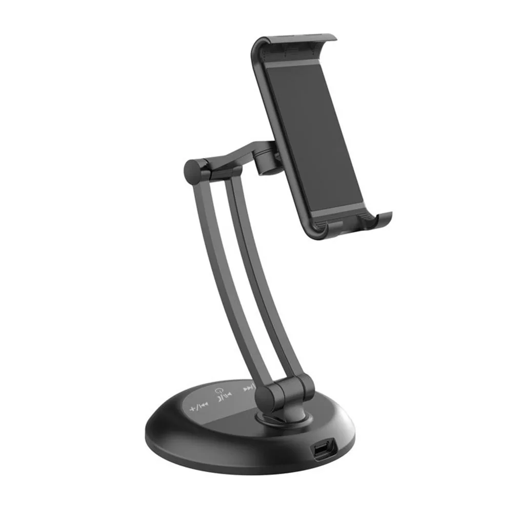 

Table Cell Phone Holder Adjustable Phone Stand with Speaker Home Mobile Phone Bracket Tool, Black