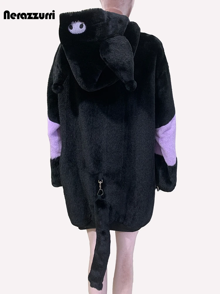 Nerazzurri осень-зима утолщенная теплая мягкая милая лоскутная шуба из