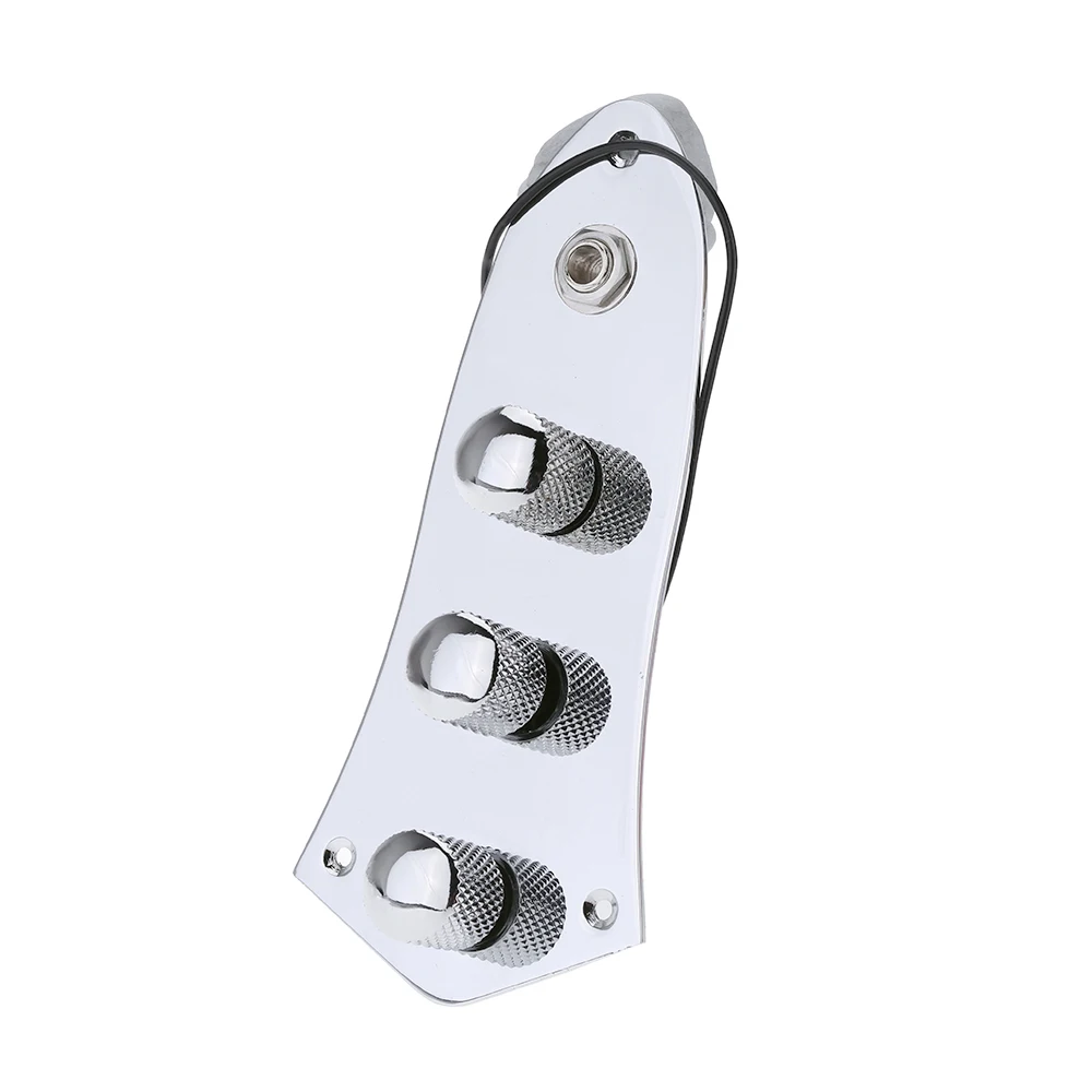 

Jazz Bass JB Switch Control Plate Assembly Knobs Pots Loaded M511 Chrome Plated with 3 Screws Guitar Parts Accessories