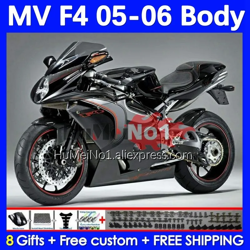 

Корпус для Agusta MV F4 R312 750S 1000 R черный глянцевый 750 1000CC 104No.15 1000R 312 1078 1 + 1 мА MV F4 2005 2006 05 06 комплект обтекателей
