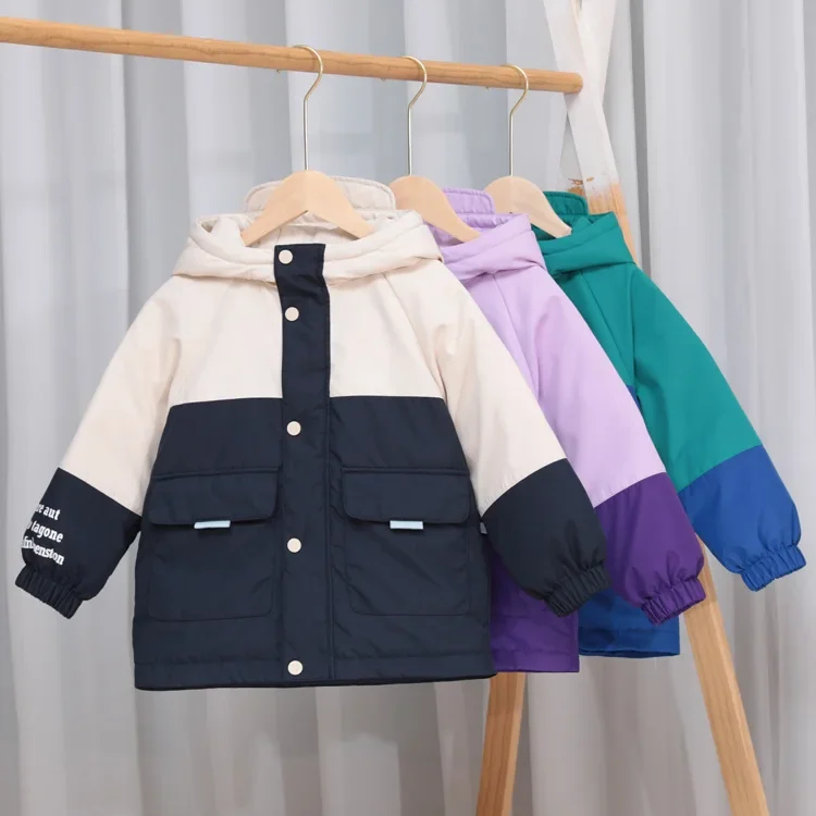 

Детская куртка на утином пуху для мальчиков и девочек, Повседневная утепленная куртка, Детская верхняя одежда, три цвета, зима 2023