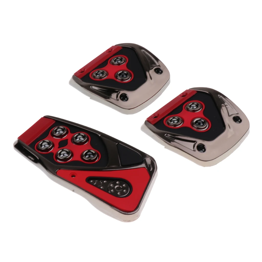 

3X Universal Non Slip Stainless Steel Brake Clutch Foot Pedals