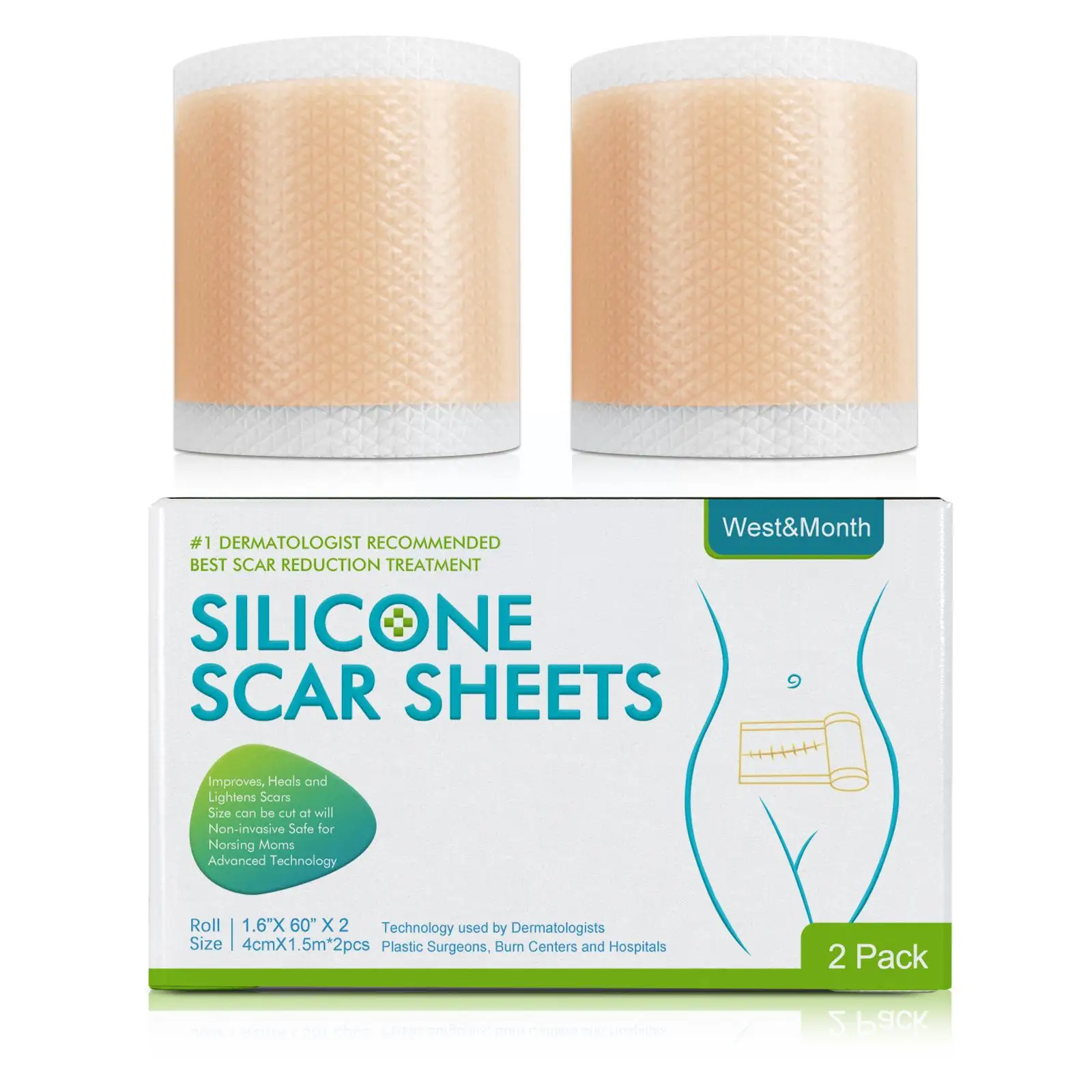 

Hot 300cm Silicone Scar Sheets Skin Repair Patch Removal Patch Acne Burn Therapy Care Tape Skin Mark Stretch Scar Self-adhe W4n4