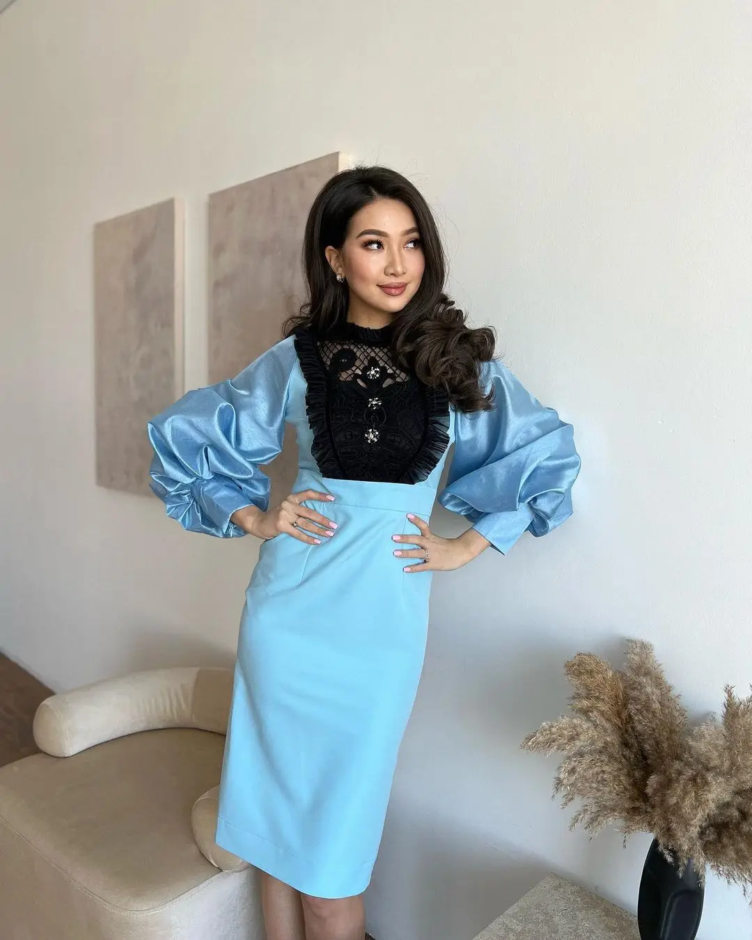 

Элегантные вечерние платья для женщин с пышными рукавами платье русалки для выпускного вечера с оборками и бусинами платья для выпускного вечера