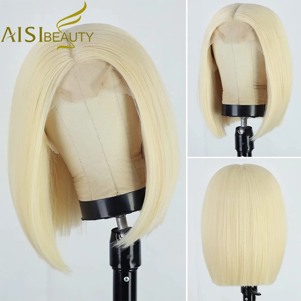 

AISI BEAUTY синтетические кружевные парики для женщин, короткие прямые парики блонд Боб, средней части, термостойкие, для ежедневного использования