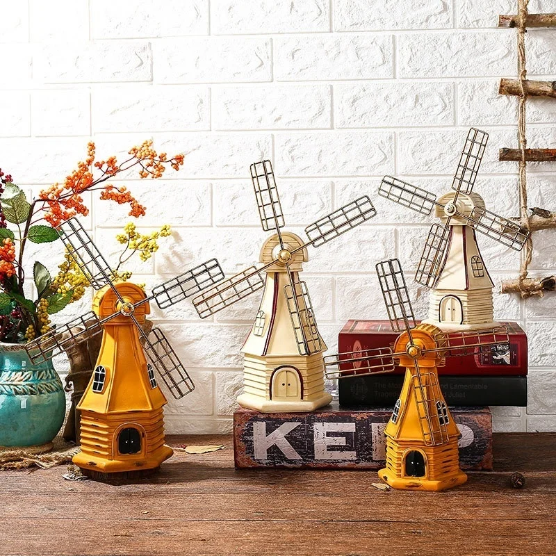 

European nostalgic Dutch windmill decoration creative living room cafe bar shop craft decoration