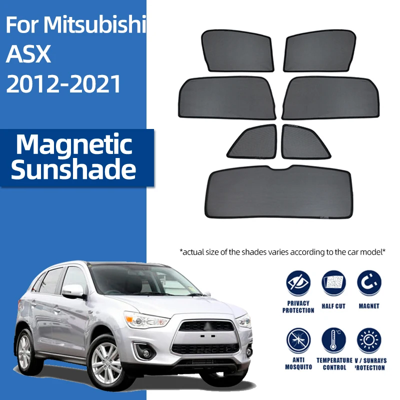 

For Mitsubishi Outlander Sport 2011-2020 ASX Magnetic Car Sunshade Visor Front Windshield Curtain Rear Side Window Sun Shade